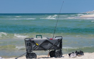 fishing cart on the beach in Orange Beach, Alabama