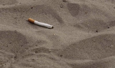 cigarette butt on beach